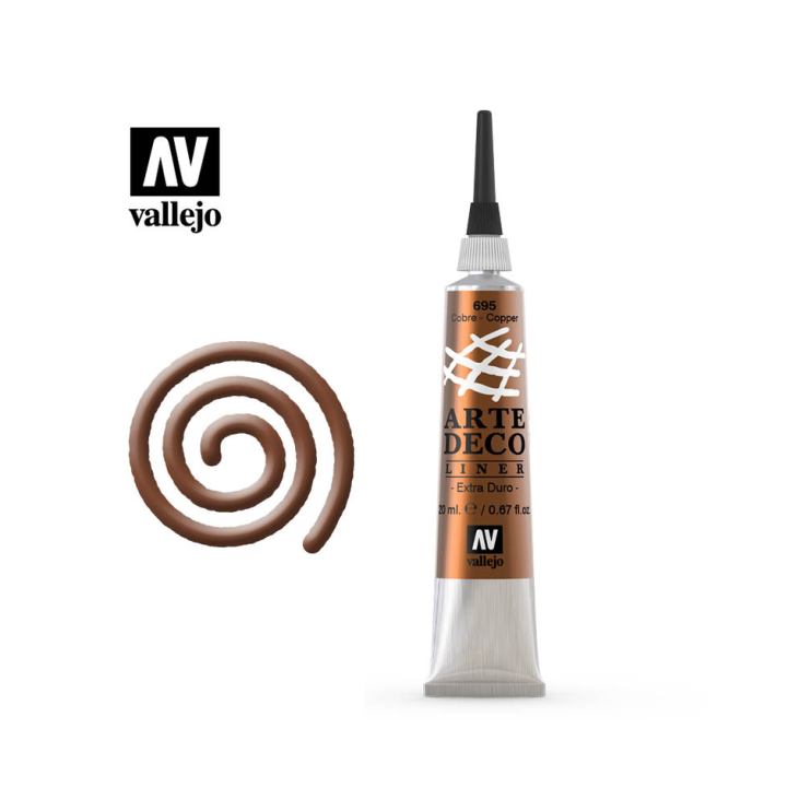 Рельеф по всем поверхностям Vallejo "ArteDeco" 83.695 Copper /20 мл