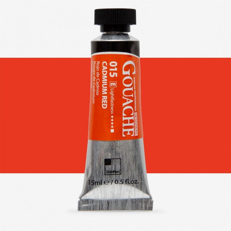Гуашь Shinhan "Designers GOUACHE" №015(E) Cadmium red (Кадмий красный), туба 15мл