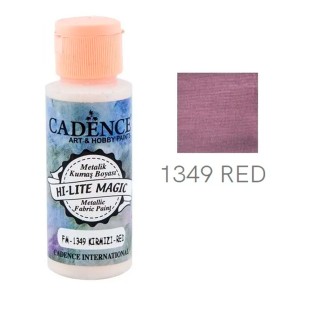 Краска по ткани Cadence "Hi-Lite Magic Metallic" 1349 красный, 59мл