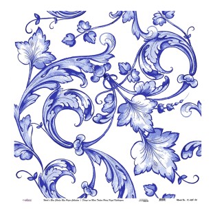 Рисовая карта для декупажа Cadence "Blue shades" 90х90см, K-028 ветвь виноград