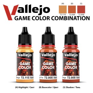 Набор красок для моделизма Vallejo "Game Color" 3 штуки (№110, 008, 009) по 18мл