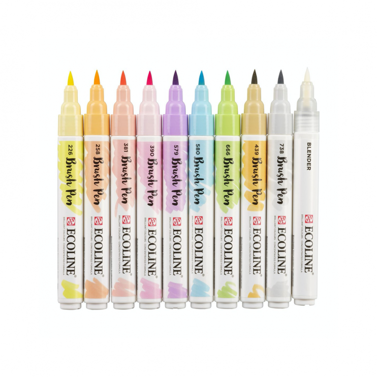 Набор акварельных маркеров "Ecoline" 10 цветов (пастельные цвета)