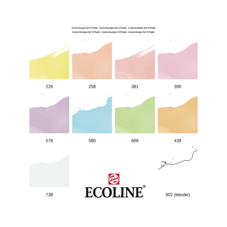 Набор акварельных маркеров "Ecoline" 10 цветов (пастельные цвета)