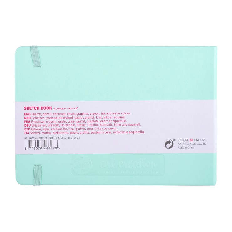 Блокнот для зарисовок Art Creation "Fresh Mint" 21х14,8см, 80л, 140гр/м² (твердая обложка)