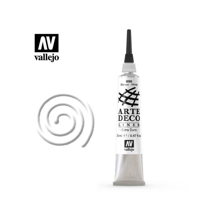 Рельеф по всем поверхностям Vallejo "ArteDeco" 83.696 белый /20ml