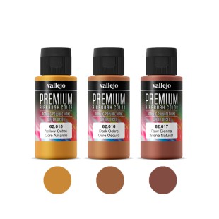Набор из 3 красок "Premium" №015, 016, 017) по 60мл