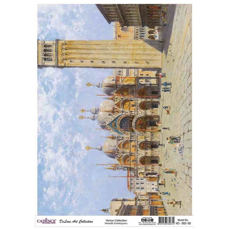 Рисовая декупажная карта Cadence "Venice" 30х42см, VC002