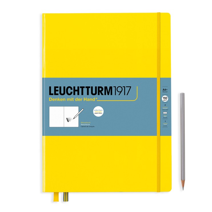 Скетчбук без линовки Leuchtturm1917 "Master" A4+, 56л, 150гр/м², твердая обложка,Лимонный (362356)