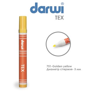 Маркер по текстилю Darwi "Tex" 3 мм, №751 Золотисто-желтый