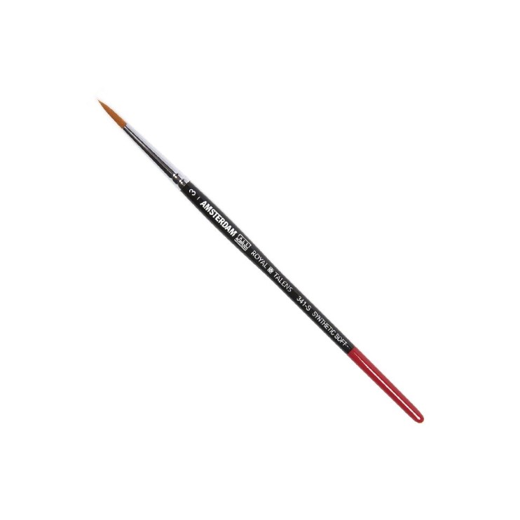 Синтетика мягкая круглая "Amsterdam 341" №3 на короткой ручке (кисть)