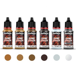 Набор красок для моделизма Vallejo "Game Color" 6 штук (№036, 039, 043, 045, 047, 052) по 18мл