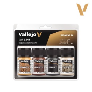 Пигменты Vallejo "Dust & Dirt" 73.190, 4 цвета для грязи и пыли
