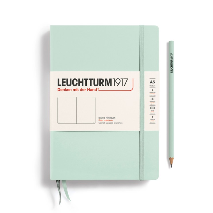 Блокнот без линовки Leuchtturm1917 "Natural Colors" A5, 126л, 80гр/м², твердая обложка, Мятный