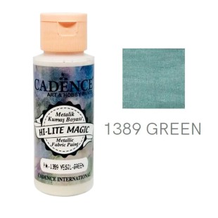 Краска по ткани Cadence "Hi-Lite Magic Metallic" 1389 зеленый, 59мл