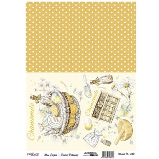 Рисовая карта для декупажа Cadence "Rice paper" 30х42см, RDP586 ромашковая косметика/горох