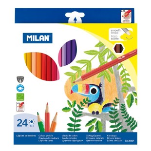 Набор цветных карандашей "Milan" 24 цвета, шестигранные, грифель 2.9мм 