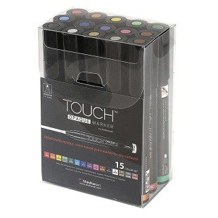 Набор акриловых маркеров TOUCH «Opaque» 15 цветов (Medium 1,5-2,3мм)