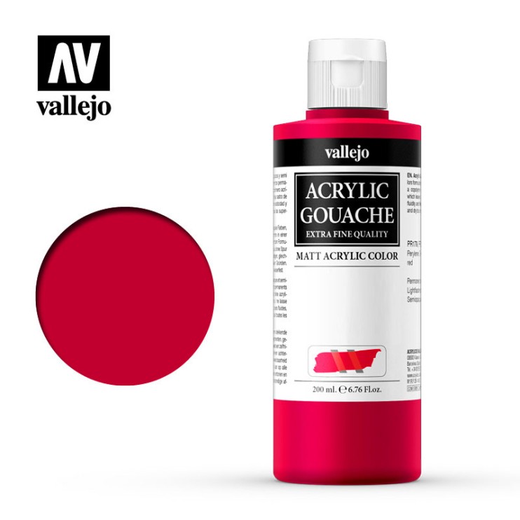 Гуашь-темпера Vallejo "Acrylic Gouache" 13.039 Кадмий красный светлый, 200 мл