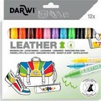Набор из 12 маркеров Darwi "Leather" для кожи и текстиля (2мм)