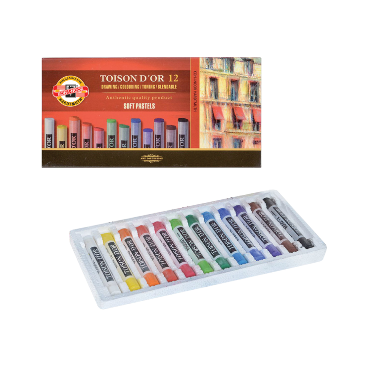 Набор сухой мягкой пастели Koh-i-noor "Toison D`or" 12 цветов в картонной упаковке