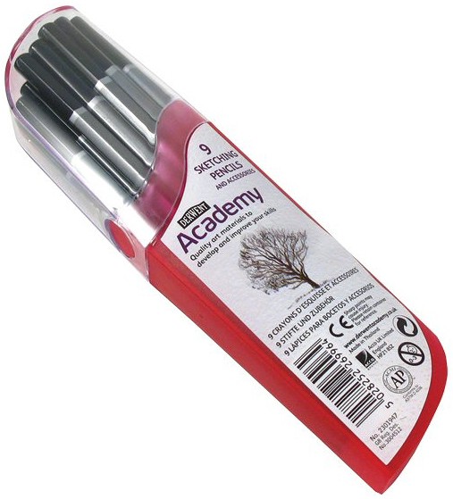 Набор графитных карандашей Academy "Sketching" 12 предметов (2H-6B) в тубусе (2301947)