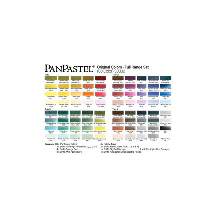 Набор сухой пастели PanPastel "Big Set" 80 цветов и аксессуары PP30800