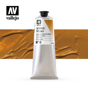 Акриловая краска Vallejo "Studio" #8 Yellow Iron Oxide (Желтый оксид железа), 125 мл