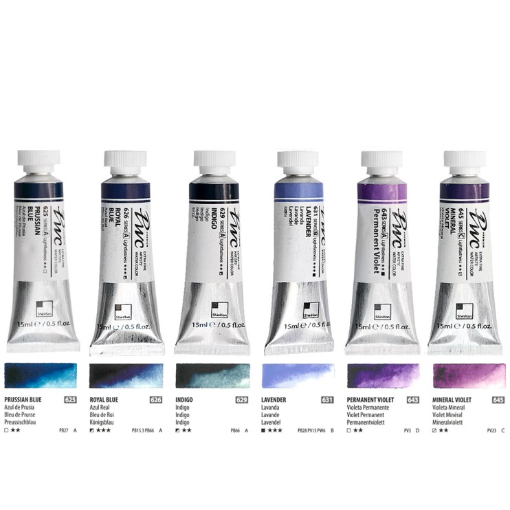 Краска акварельная SH "PWC" 6 туб (№625, 626, 629, 631, 643, 645) по 15мл