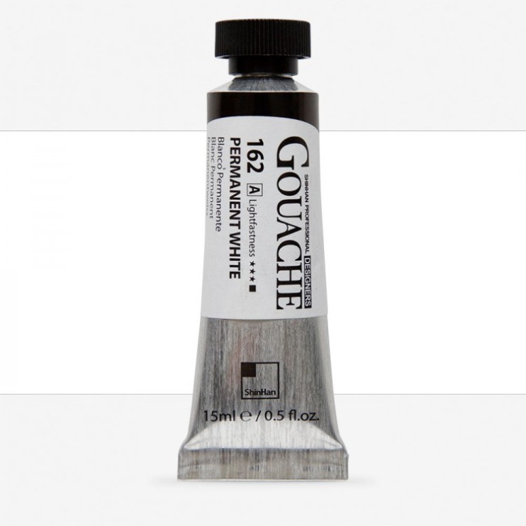Гуашь Shinhan "Designers GOUACHE" №162(A) Permanent white (Белый устойчивый), туба 15мл