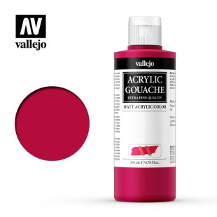Гуашь-темпера Vallejo "Acrylic Gouache" 13.043 Кадмий красный темный, 200 мл