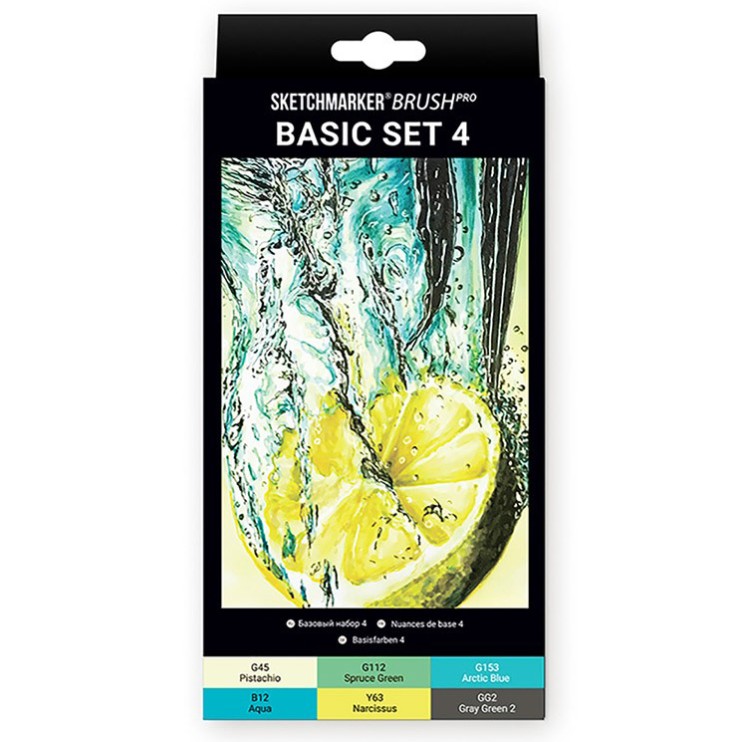 Набор маркеров Sketchmarker Brush "Basic 4" 6 цветов