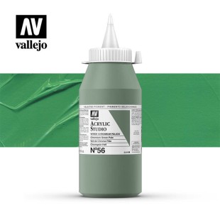 Акриловая краска Vallejo "Studio" #56 Chromium Pale Green (Зеленый хром палевый), 1л
