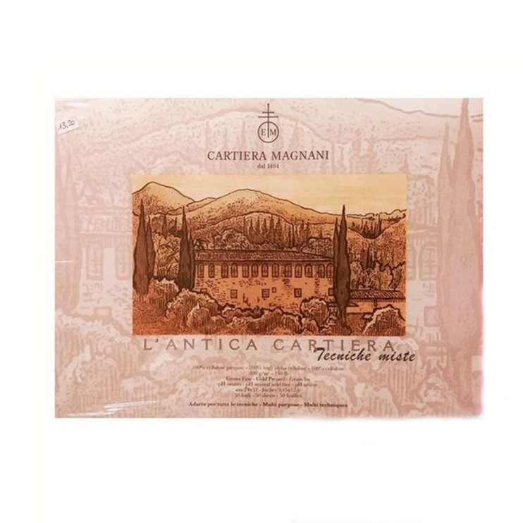 Блок бумаги для смешанных техник Magnani "L'Аntica Сartiera" 24x32см, 50л, 300гр/м²,100% альфа-целлюлоза