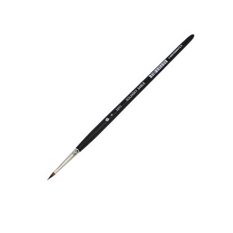 Кисть колонок круглый ХМ "1001" №4, ручка короткая, черная