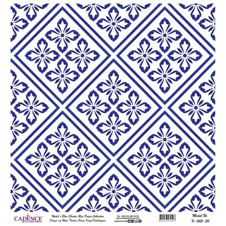 Рисовая карта "Blue shades" 30х30см, K-043 плитка