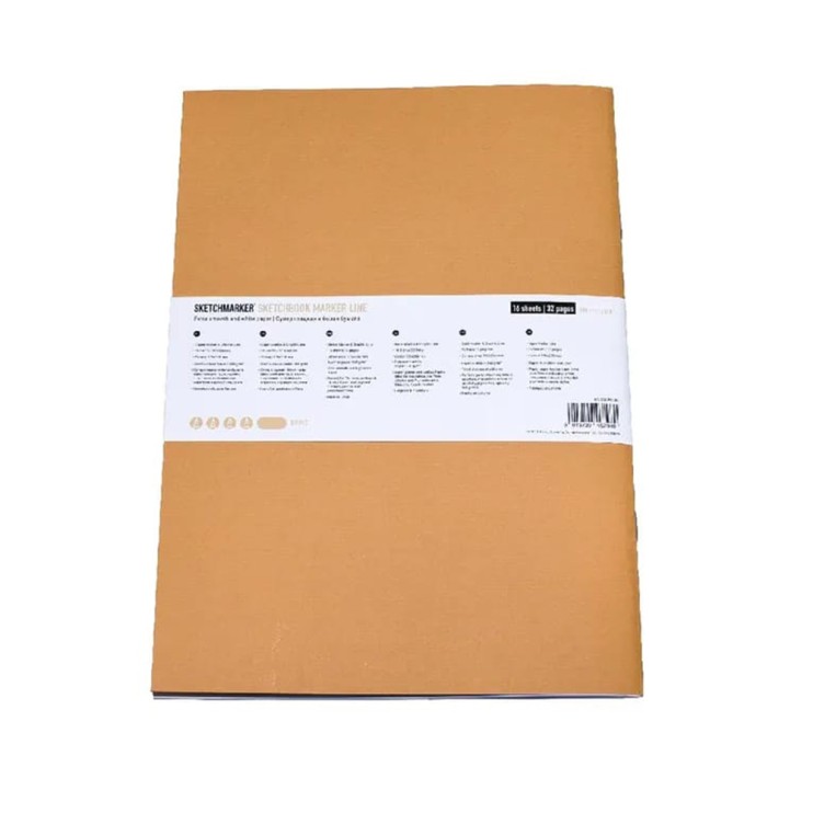 Скетчбук Sketchmarker "Marker line" 17,6х25см, 16л, 160г/м2, мягкая обложка, Коричневый