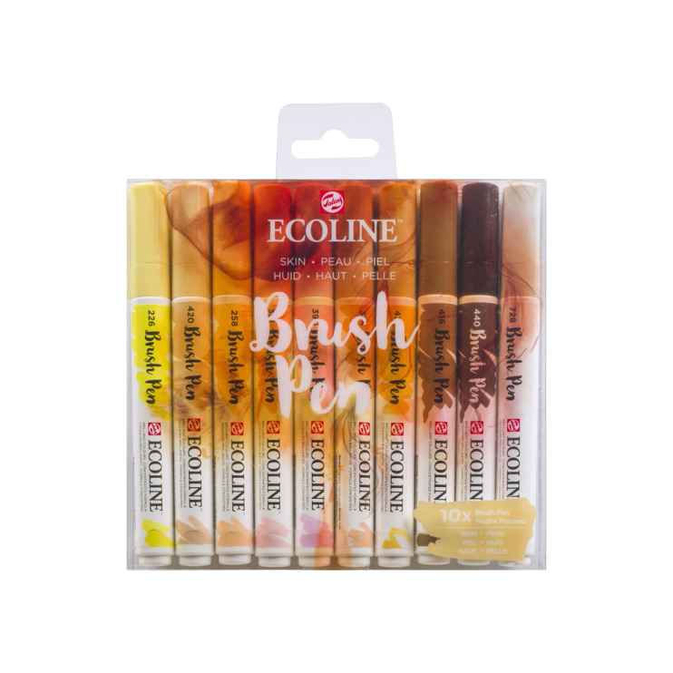 Набор акварельных маркеров "Ecoline" 10 цветов (оттенки кожи)