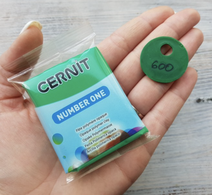 Глина для запекания "№1" 600 green/ зеленый, 250гр.
