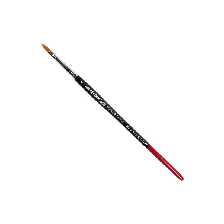 Кисть синтетика мягкая плоская "Amsterdam 342S" №4 на короткой ручке