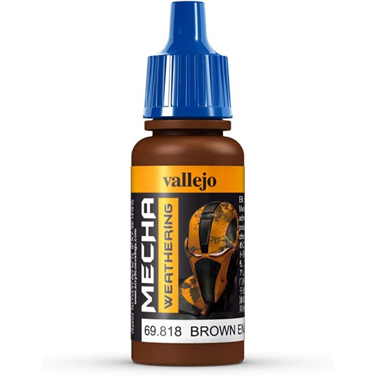 Краска для сборных моделей Vallejo "Mecha Weathering" 69.818 Brown Eng. Soot