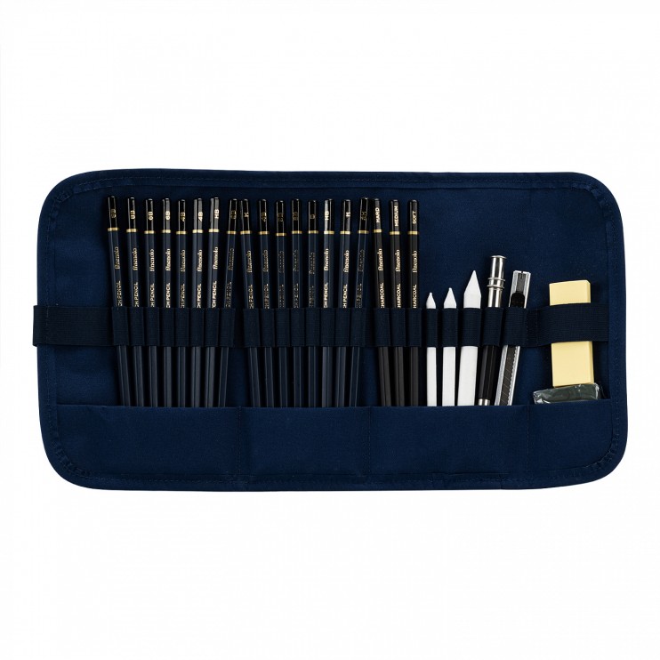 Набор для скетчинга "Finenolo" 27 предметов в пенале-свитке