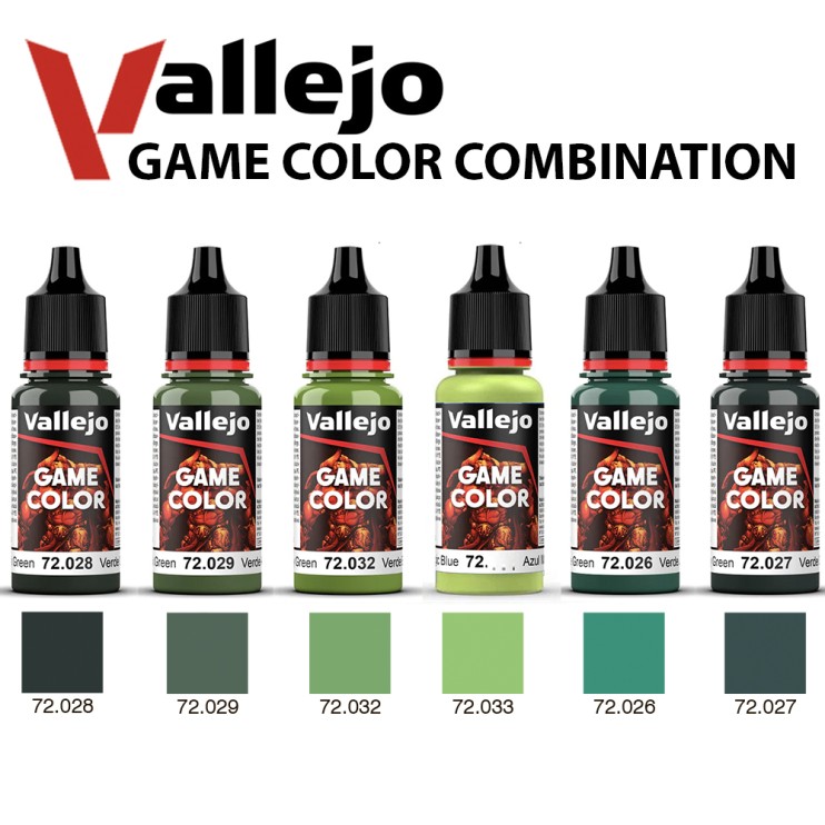 Набор красок для моделизма Vallejo "Game Color" 6 штук (№033, 026, 027, 032, 029, 028) по 18мл
