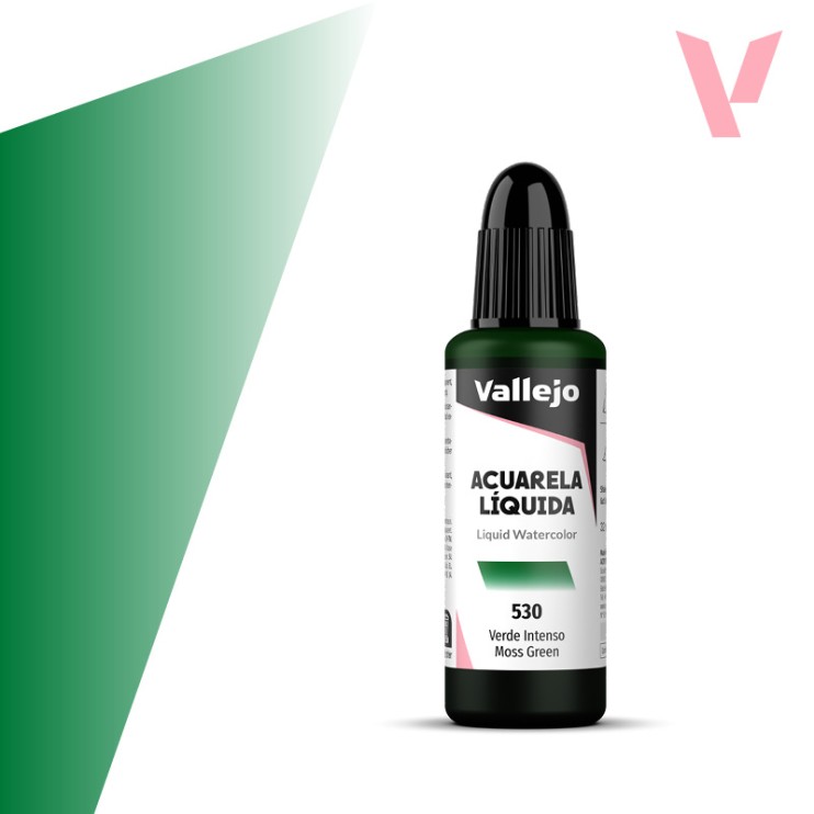 Жидкая акварель Vallejo "Acuarela Liquida" 530 Moss Green, 32 мл