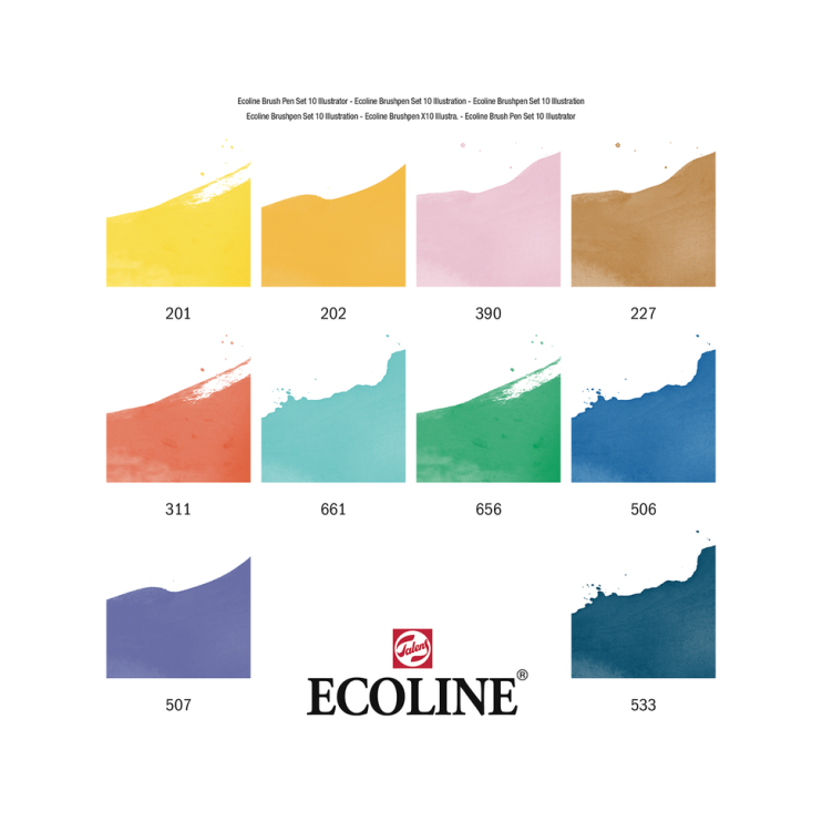Набор акварельных маркеров "Ecoline" 10 цветов (иллюстратор)