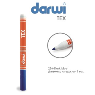 Маркер по текстилю Darwi "Tex" 1мм, №236 Темно-синий