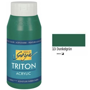 Краска акриловая Solo Goya "Triton" №13 Зеленый темный, 750мл.