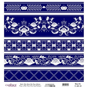 Рисовая карта для декупажа Cadence "Blue shades" 30х30см, K-050 плитка