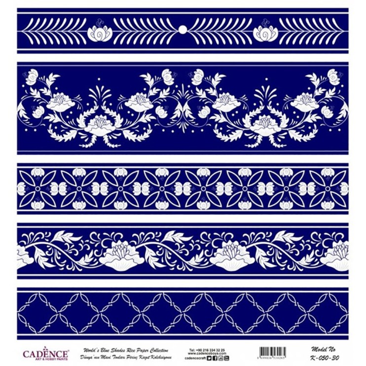 Рисовая карта "Blue shades" 30х30см, K-050 плитка