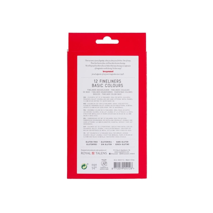 Набор линеров Bruynzeel "Fineliners" 12 цветов