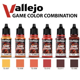 Набор красок для моделизма Vallejo "Game Color" 6 штук (№007, 008, 009, 010, 011, 065) по 18мл